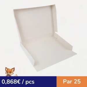 Boite plateau lunch carton blanc  420x380mm H85mm (par 25)