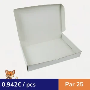 Boite traiteur lunch carton microcannelé blanc  420x280mm H60mm (par 25)