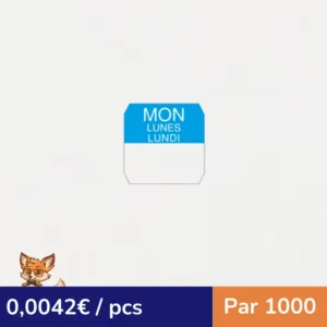 Rouleau d'étiquettes rondes bleues (par 1000)