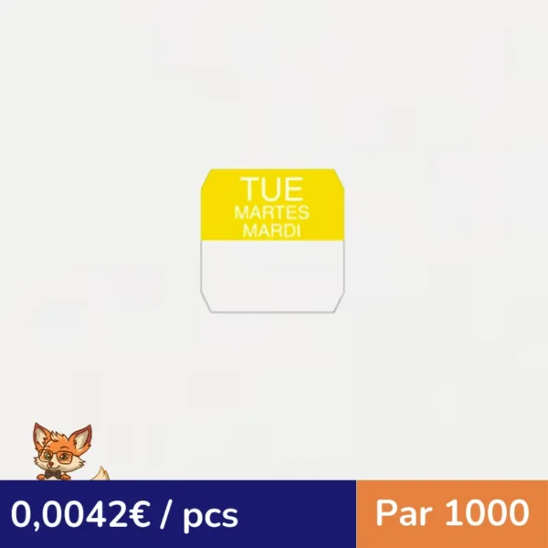 Rouleau d'étiquettes rondes jaunes (par 1000)
