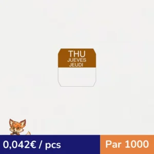 Rouleau d'étiquettes rondes brunes (par 1000)
