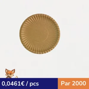 Assiette ronde en carton brun  H11mm (par 2000)
