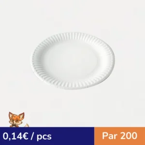 Assiette ronde en carton blanc   H25mm (par 200)