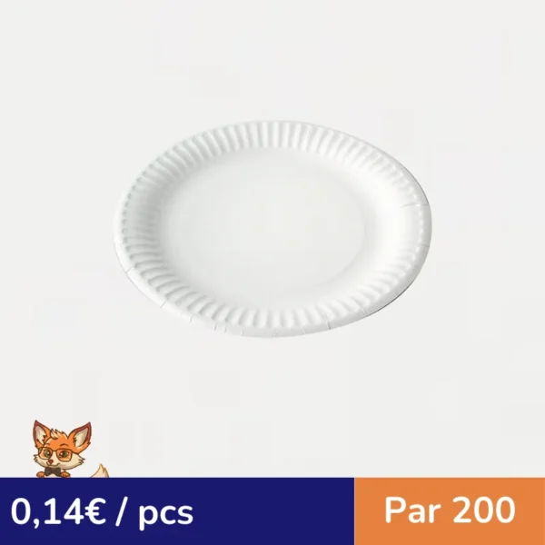 Assiette ronde en carton blanc   H25mm (par 200)
