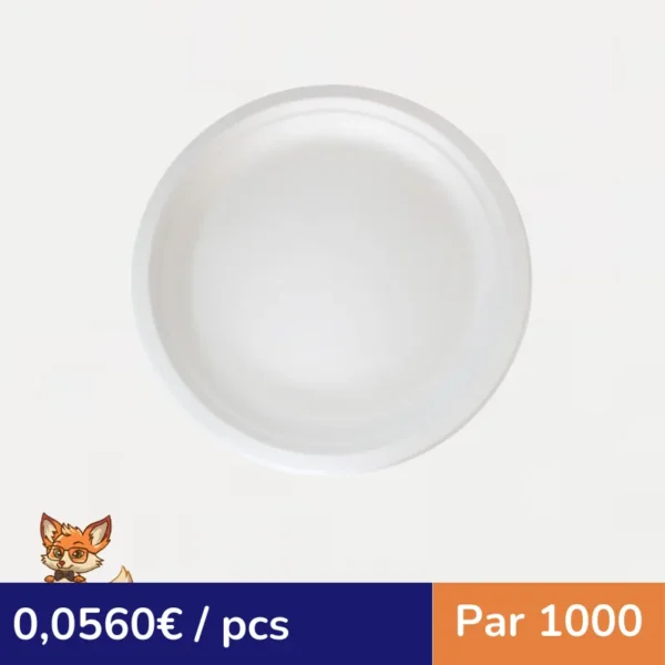 Assiette ronde blanche en pulpe (par 1000)