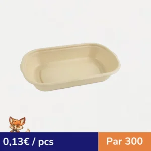 Plateau repas en pulpe 230x180mm H10mm (par 500)