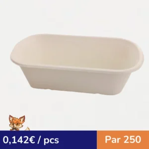 Boite rectangulaire brune en pulpe  229x134mm H44mm 750ml (par 250)