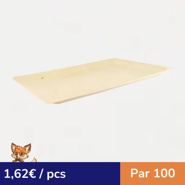 Plateau rectangulaire en bois "Scandinavie" 400x280mm H20mm (par 100)