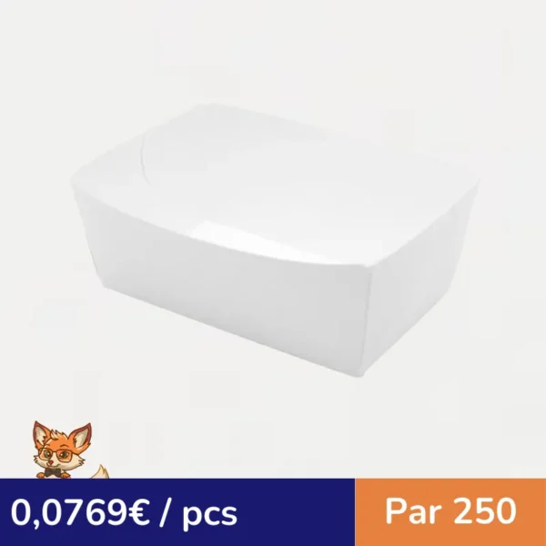 Barquette en carton blanc  90x55mm H40mm 250ml (par 250)
