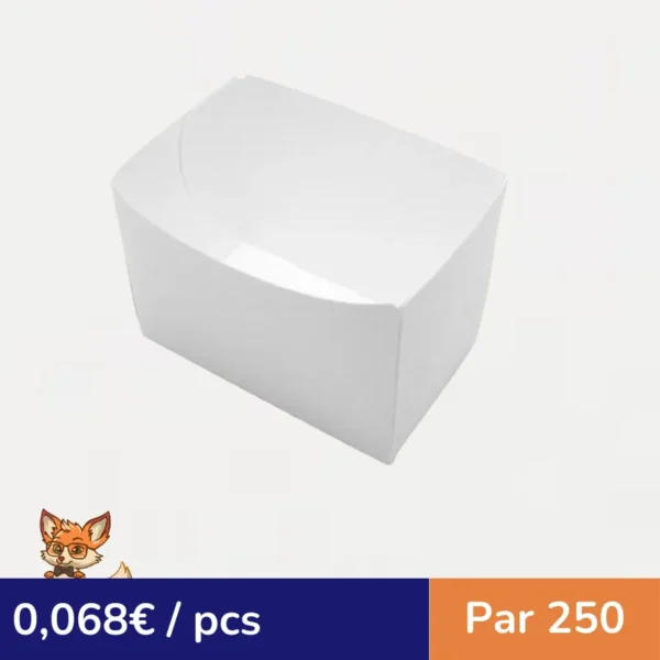 Barquette en carton blanc  90x60mm H40mm 300ml (par 250)