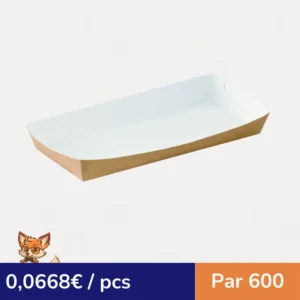 Barquette en carton kraft  200x90mm H25mm 500ml (par 600)