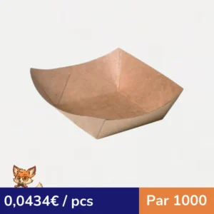 Barquette kraft ingraissable avec PE  140x100mm H30mm 220ml (par 1000)