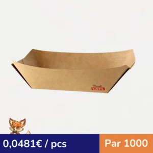 Barquette kraft ingraissable avec PE  160x120mm H32mm 300ml (par 1000)