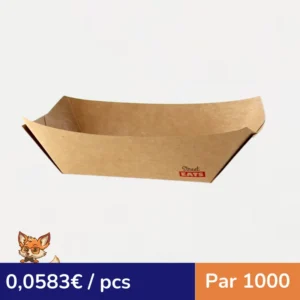 Barquette kraft avec PE 170x125mm H35mm 400ml (par 1000)