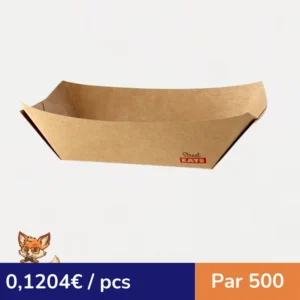 Barquette kraft ingraissable avec PE  245x165mm H50mm 1200ml (par 500)