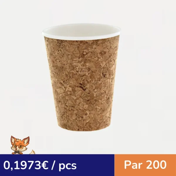Gobelet carton et liège   H110mm 350ml (par 200)