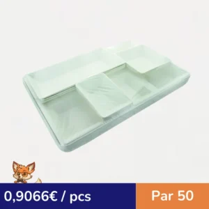 Plateau repas pulpe 5 pièces   410x280mm H50mm (par 50)