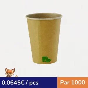 Gobelet Zen en carton kraft brun  H110mm 340ml (par 1000)