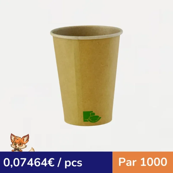 Gobelet Zen en carton kraft brun  H135mm 470ml (par 1000)