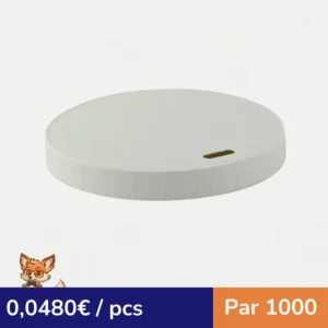 Couvercle plat blanc en carton sans matière plastique, Waterbased  H10mm (par 1000)