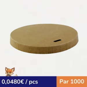 Couvercle plat en carton brun sans matière plastique, Waterbased  H10mm (par 1000)