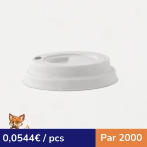 Couvercle dôme brun avec bec verseur en pulpe pour boisson chaude (par 2000)
