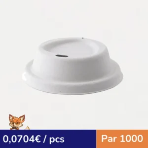 Couvercle dôme brun avec bec verseur en pulpe pour boisson chaude  H23mm (par 1000)