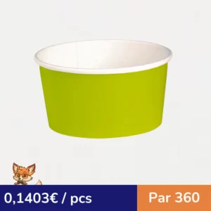 Saladier rond en carton vert "Buckaty"   H75mm 900ml (par 360)