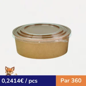 Saladier rond en carton kraft "Buckaty"   H60mm 1000ml (par 360)