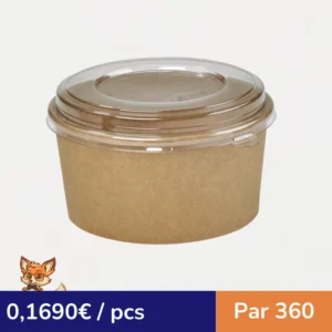 Saladier rond en carton kraft "Buckaty"   H100mm 1200ml (par 360)