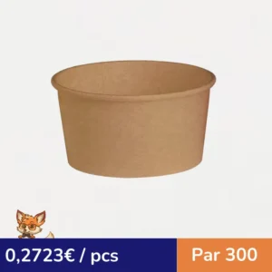 Saladier rond en carton kraft "Buckaty"   H66mm 1500ml (par 300)