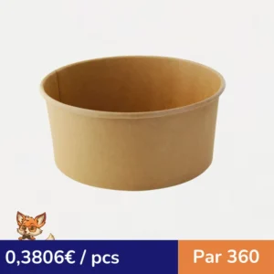 Saladier rond en carton kraft "Buckaty"   H82mm 1560ml (par 360)