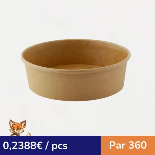 Saladier kraft "Buckaty" multi-usage  H45mm 480ml (par 360)