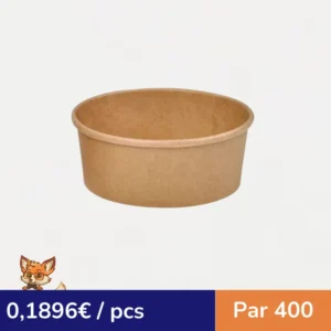 Saladier rond en carton kraft "Buckaty" H68mm 750ml (par 400)