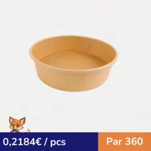 Saladier kraft "Buckaty" multi-usage  H50mm 880ml (par 360)