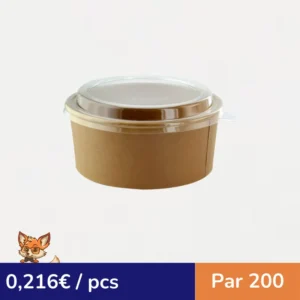 Combo Saladier en carton kraft   H77mm 1000ml (par 200)