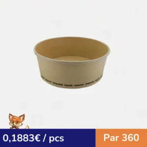 Saladier rond en carton fibre de bambou "Buckaty"   H60mm 750ml (par 360)