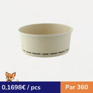 Saladier rond en carton fibre de bambou "Buckaty"   H49mm 850ml (par 360)