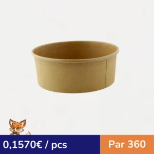 Saladier kraft "Buckaty" multi-usage sans plastic  H50mm 600ml (par 360)