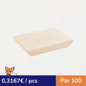 Couvercle Samourai en bois pour barquette  130x180mm (par 100)