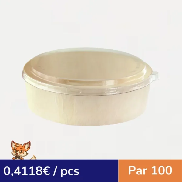 Couvercle Samourai dôme transparent en plastique PET transparent pour bol  H18mm (par 100)