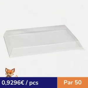 Couvercle Samourai dôme transparent en plastique PET transparent pour barquette 390x280mm H45mm (par 50)