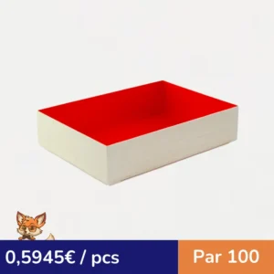 Boite bois intérieur rouge "Samouraï"  165x120mm H36mm (par 100)