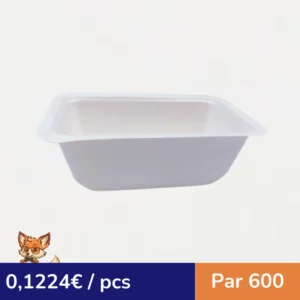 Barquette scellable pulpe laminée PLA  137x95mm H45mm 375ml (par 600)