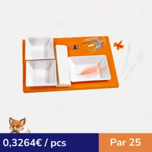 Insert carton orange pour vaisselle "Scandinavie"  410x270mm H25mm (par 25)