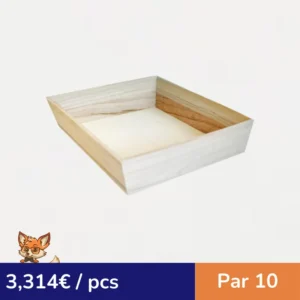 Plateau repas bois NOA 260x260mm H66mm (par 10)