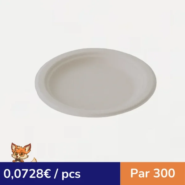 Assiette pulpe ronde brune (par 300)