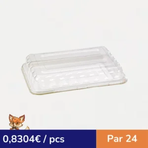 Plateau traiteur rectangulaire pulpe blanc 455x305mm H20mm (par 24)