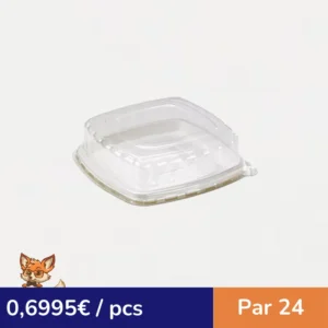 Plateau traiteur carré pulpe blanc 304x304mm H25mm (par 24)