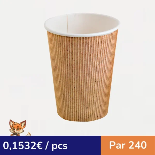 Gobelet carton PLA "Nature cup"  H112mm 340ml (par 240)